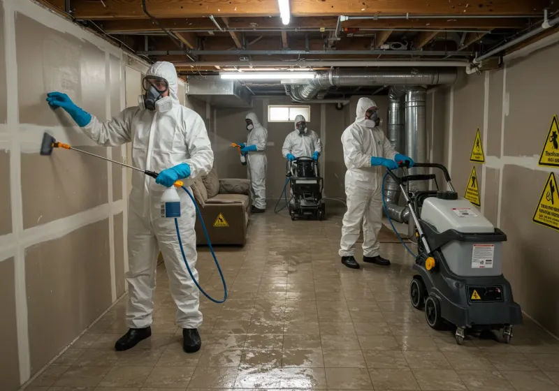 Basement Moisture Removal and Structural Drying process in Winterville, NC